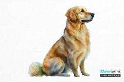Watercolor Golden Dog PNG Clipart Product Image 1