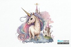 Watercolor Magical Unicorn PNG Clipart Product Image 1
