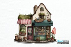 Watercolor Whimsical Village Shop PNG Clipart Product Image 1
