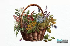 Basket of Wildflowers PNG Clipart Product Image 1