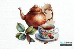 Watercolor Cinnamon Apple Tea PNG Clipart Product Image 1