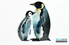 Mom and Baby Penguin PNG Clipart Product Image 1