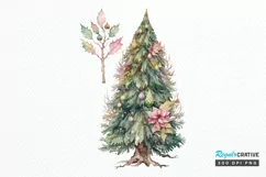 Watercolor Fairy Christmas Trees PNG Clipart Product Image 1
