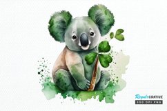 Watercolor Koala Patrick&#039;s Day PNG Clipart Product Image 1