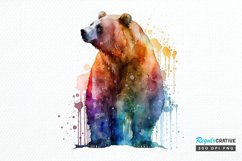 Watercolor Bear PNG Clipart Product Image 1