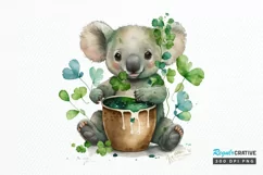Watercolor Koala Patrick's Day PNG Clipart Product Image 1