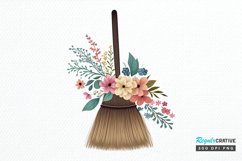 Watercolor Floral Brooms PNG Clipart Product Image 1