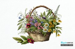Basket of Wildflowers PNG Clipart Product Image 1