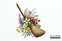 Watercolor Floral Brooms PNG Clipart Product Image 1
