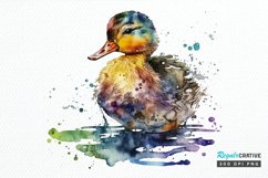 Watercolor Cute Colorful Duck PNG Clipart Product Image 1