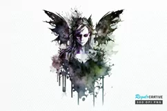 Watercolor Gothic Fairie PNG Clipart Product Image 1