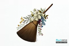 Watercolor Floral Brooms PNG Clipart Product Image 1