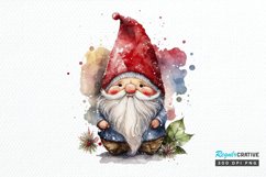 Watercolor Christmas Gnome PNG Clipart Product Image 1