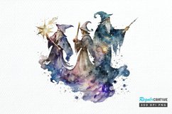 Watercolor Celestial Wizards PNG Clipart Product Image 1