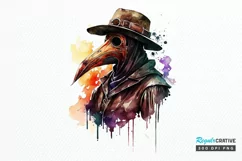 Watercolor Plague Doctor PNG Clipart Product Image 1