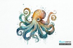 Watercolor Cute Octopus PNG Clipart Product Image 1