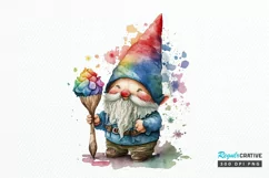 Watercolor Cute Gnome Autism PNG Clipart Product Image 1