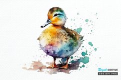 Watercolor Cute Colorful Duck PNG Clipart Product Image 1