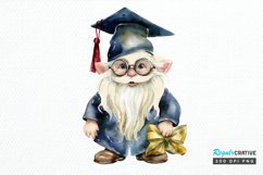 Watercolor Gnome Graduate PNG Clipart Product Image 1