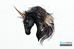 Watercolor Night Unicorn PNG Clipart Product Image 3