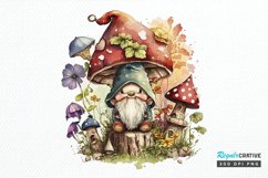 Watercolor Mushrooms Gnome PNG Clipart Product Image 1