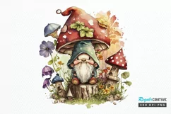 Watercolor Mushrooms Gnome PNG Clipart Product Image 1