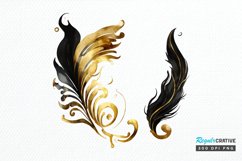 Watercolor Black and Gold Antique PNG Clipart Product Image 1