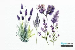 Watercolor Lavender Garden PNG Clipart Product Image 1