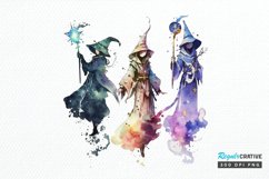 Watercolor Celestial Wizards PNG Clipart Product Image 1