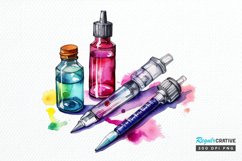 Watercolor Nurse Supplies PNG Clipart Product Image 1