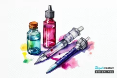 Watercolor Nurse Supplies PNG Clipart Product Image 1
