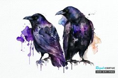 Watercolor Gothic Ravens PNG Clipart Product Image 1