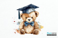 Watercolor Graduate Teddy Bear PNG Clipart Product Image 1