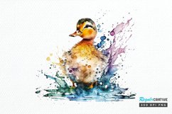 Watercolor Cute Colorful Duck PNG Clipart Product Image 1