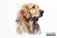 Watercolor Golden Retriever PNG Clipart Product Image 1