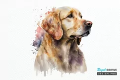 Watercolor Golden Retriever PNG Clipart Product Image 1