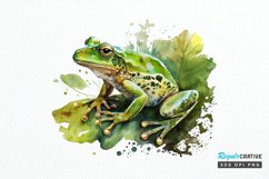 Watercolor Green Frog PNG Clipart Product Image 1