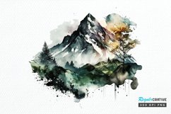 Watercolor Mountain PNG Clipart Product Image 1
