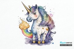Watercolor Magical Unicorn PNG Clipart Product Image 1