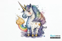 Watercolor Magical Unicorn PNG Clipart Product Image 1