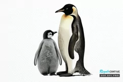 Mom and Baby Penguin PNG Clipart Product Image 1