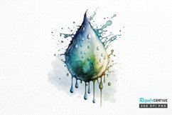Watercolor Water Droplet PNG Clipart Product Image 1