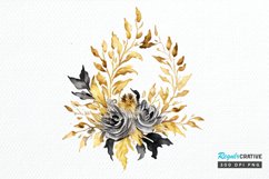 Watercolor Black and Gold Antique PNG Clipart Product Image 1