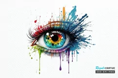 Watercolor Colorful Eye Paint PNG Clipart Product Image 1