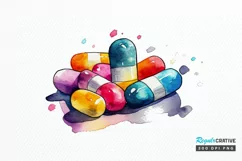 Watercolor Nurse Supplies PNG Clipart Product Image 1