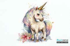 Watercolor Magical Unicorn PNG Clipart Product Image 1