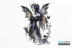 Watercolor Gothic Fairie PNG Clipart Product Image 1