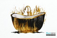Watercolor Black and Gold Antique PNG Clipart Product Image 1