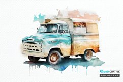 Watercolor Beach Truck PNG Clipart Product Image 1