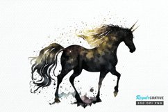 Watercolor Night Unicorn PNG Clipart Product Image 1